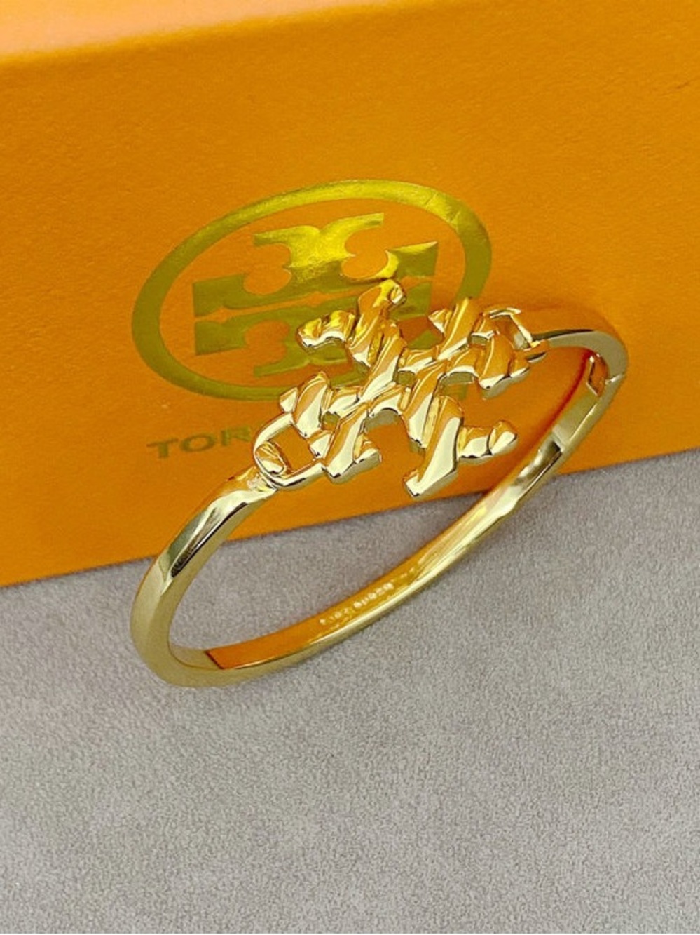 Tory Burch Gold-tone Logo Cuff Bracelet